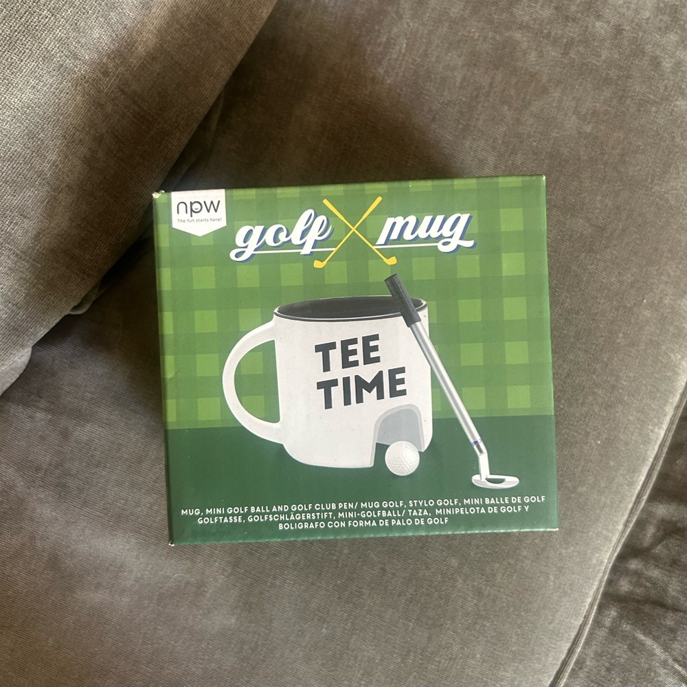 Golf Mug with Green and White Design